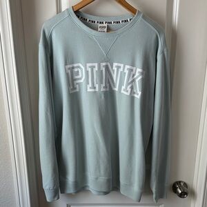 PINK Victoria's Secret Women’s Crewneck Sweater in Light Blue